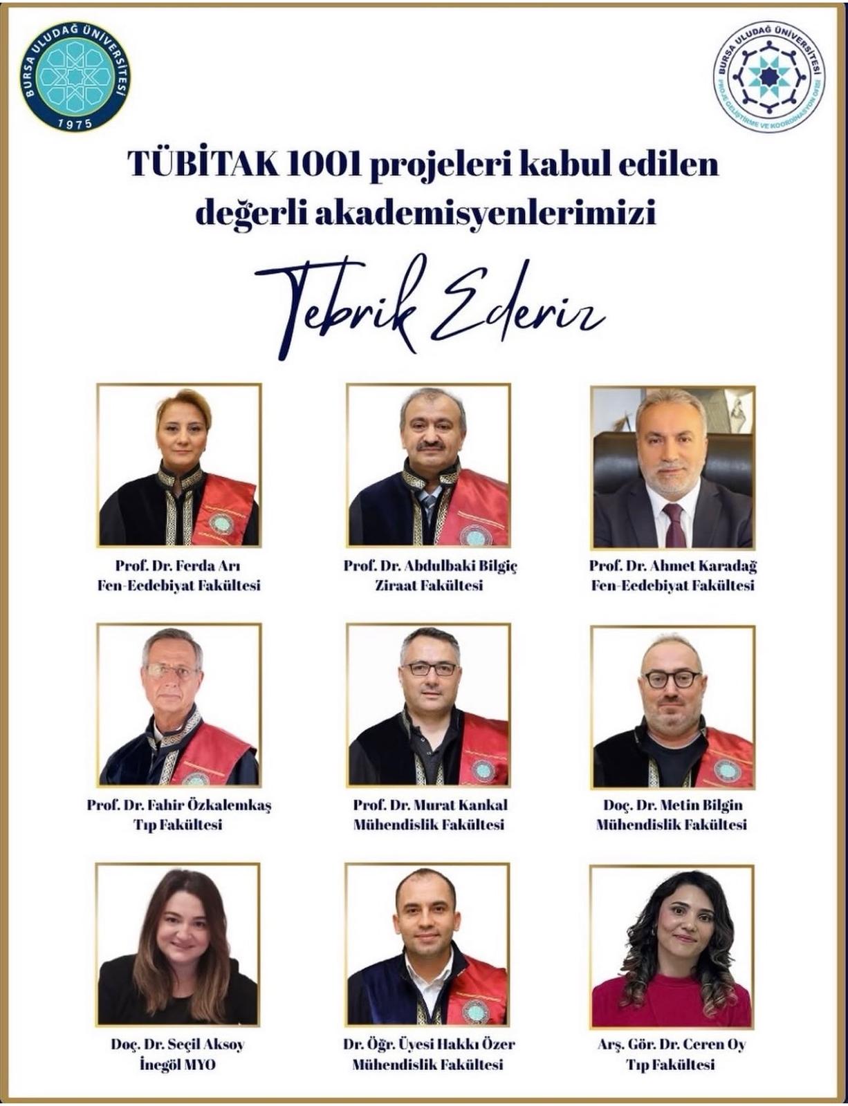 Bölümümüz Öğretim Üyesinden "TÜBİTAK ARDEB 1001" Proje Başarısı
